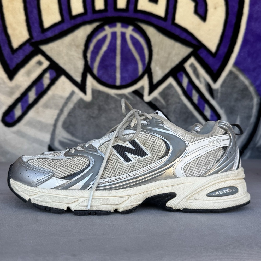 Size 10 - New Balance 530 Silver Metallic Black Cement U530ESA‎ Men's